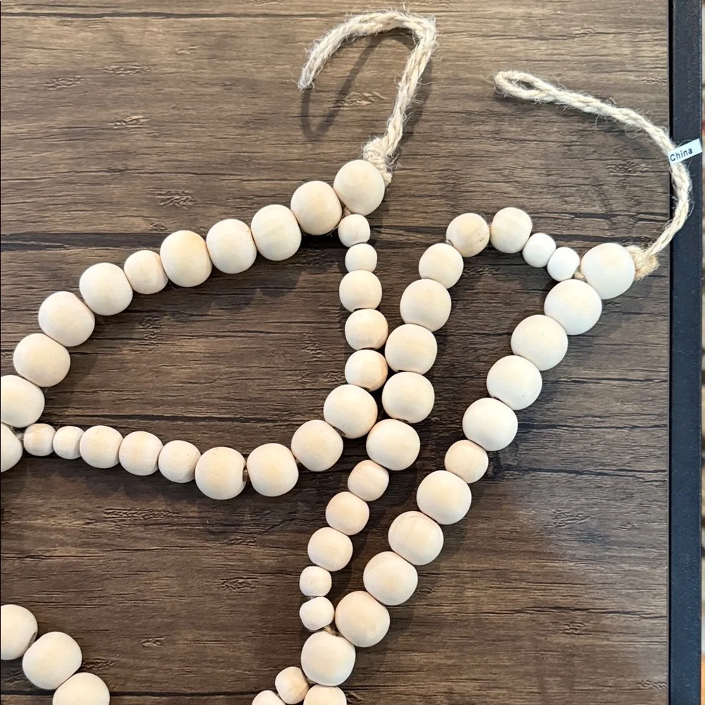 West Elm Natural Wooden Bead Garland